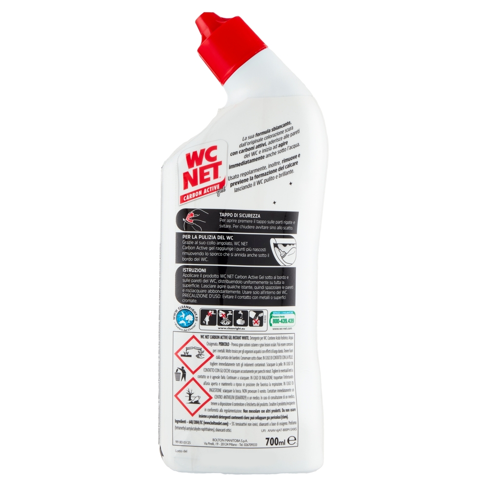 WC Net Carbon Active gel Instant White 700 ml